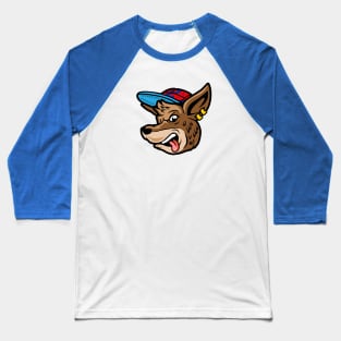 Cool Cartoon Kangaroo Head with Pierced Ear Baseball T-Shirt